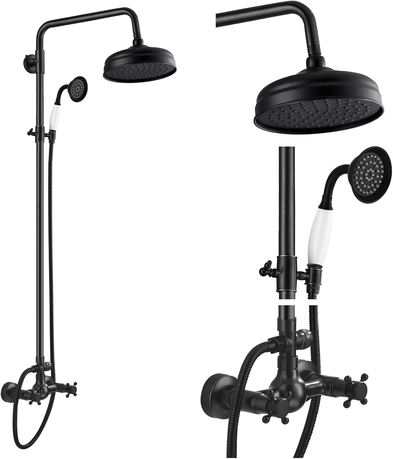 FBK-102 Regadera expuesta Lyon, bronce aceitado