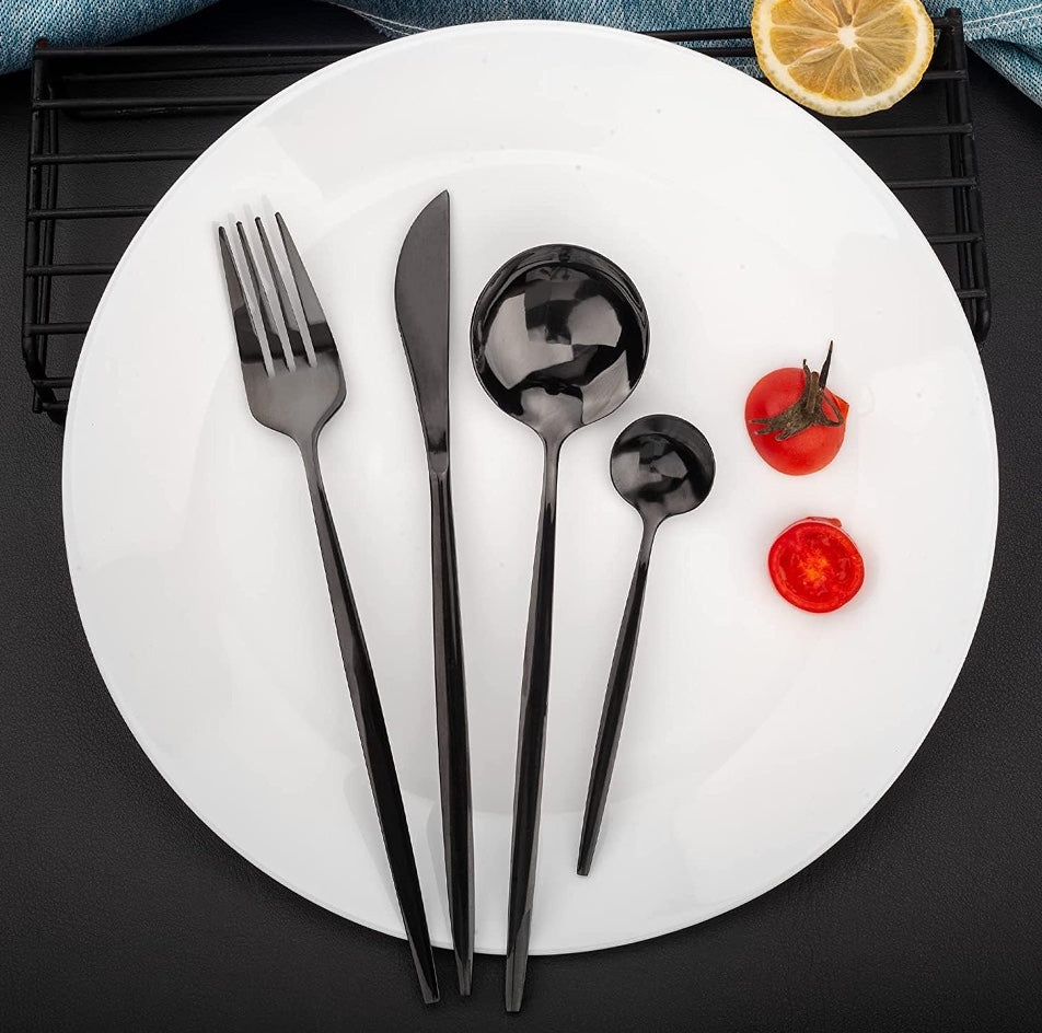 CUB-005 Cubierto Milán, negro