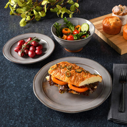 VAJ-517 Vajilla Provenzal gris, servicio para cuatro personas