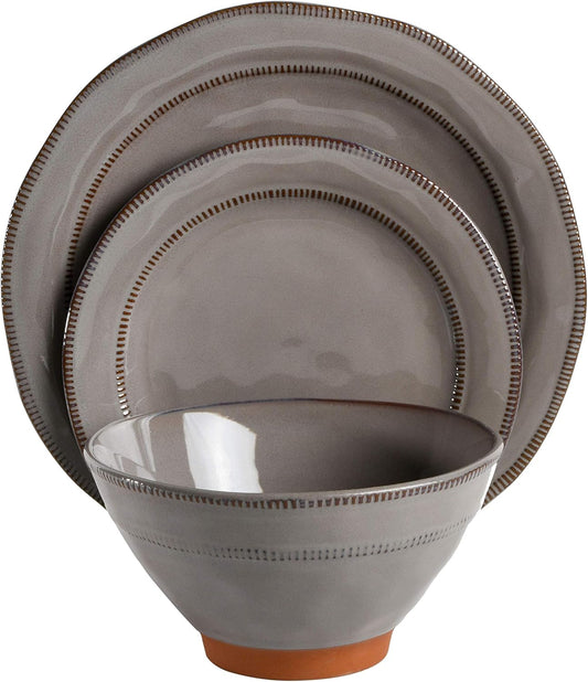 VAJ-517 Vajilla Provenzal gris, servicio para cuatro personas