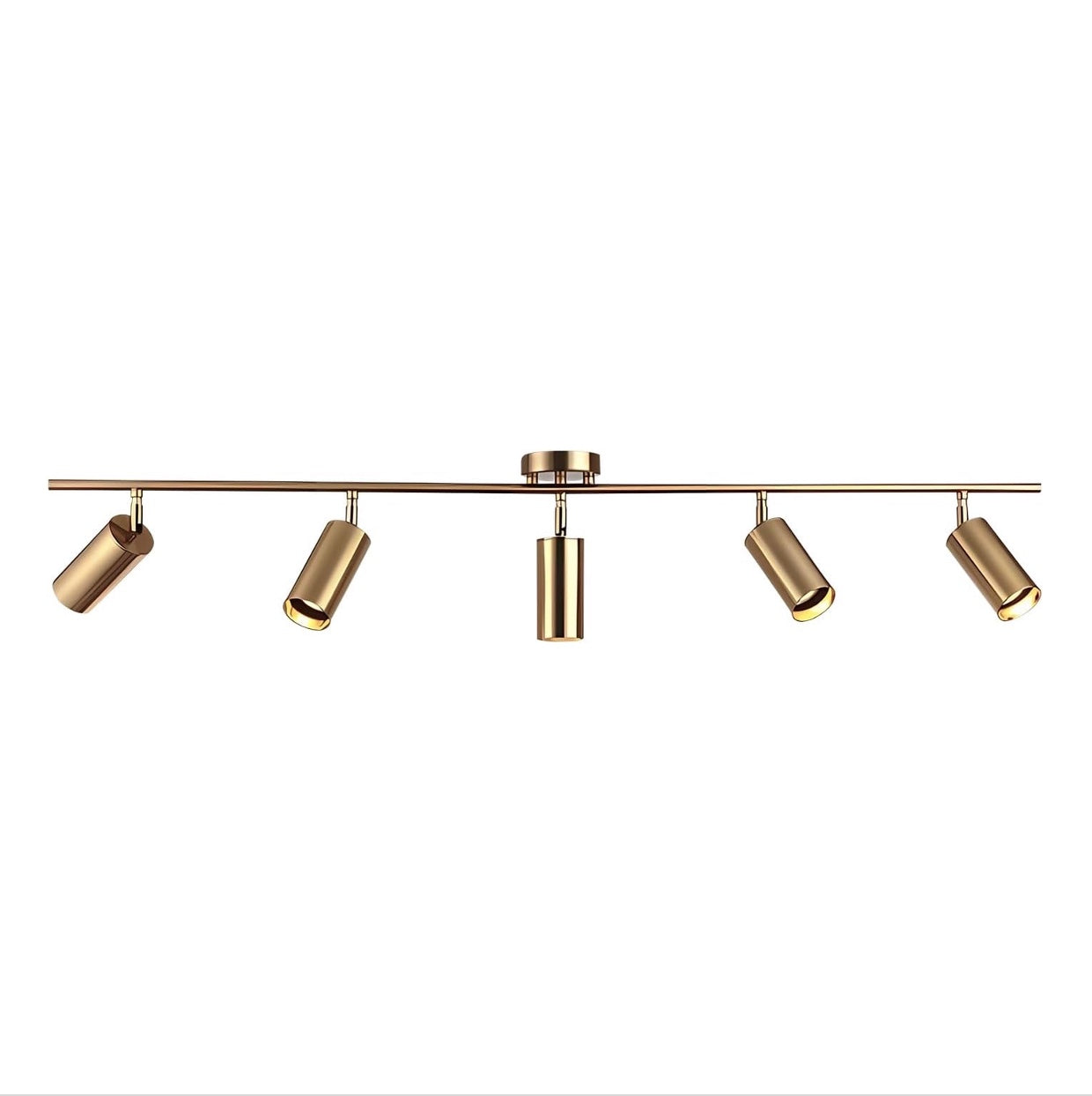 FLG-517 Riel spot iluminación, cinco luces, latón