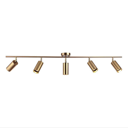 FLG-517 Riel spot iluminación, cinco luces, latón